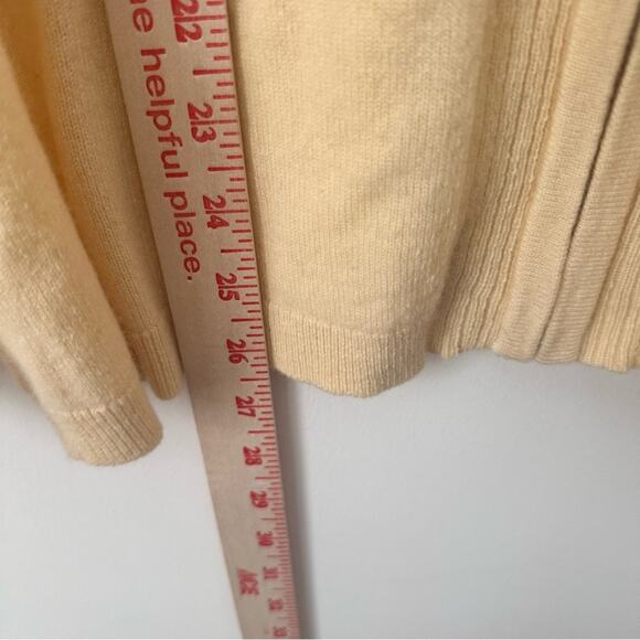 Club Monaco Butter Yellow 100% Cashmere Cream Hooded Zip Up Size Large NWT - Picture 5 of 6